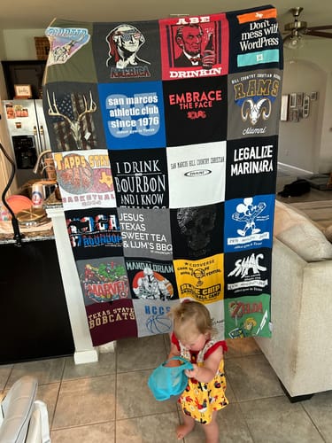 T-shirt quilt featuring rams by Sara from TX