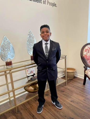 Customer photo review of Ties2you Formal Work Tie Grey Yellow Striped Tie Pocket Square Cufflinks Set