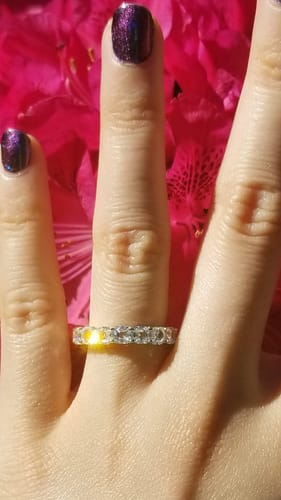Customer photo review of Asscher CZ Eternity Ring in Sterling Silver