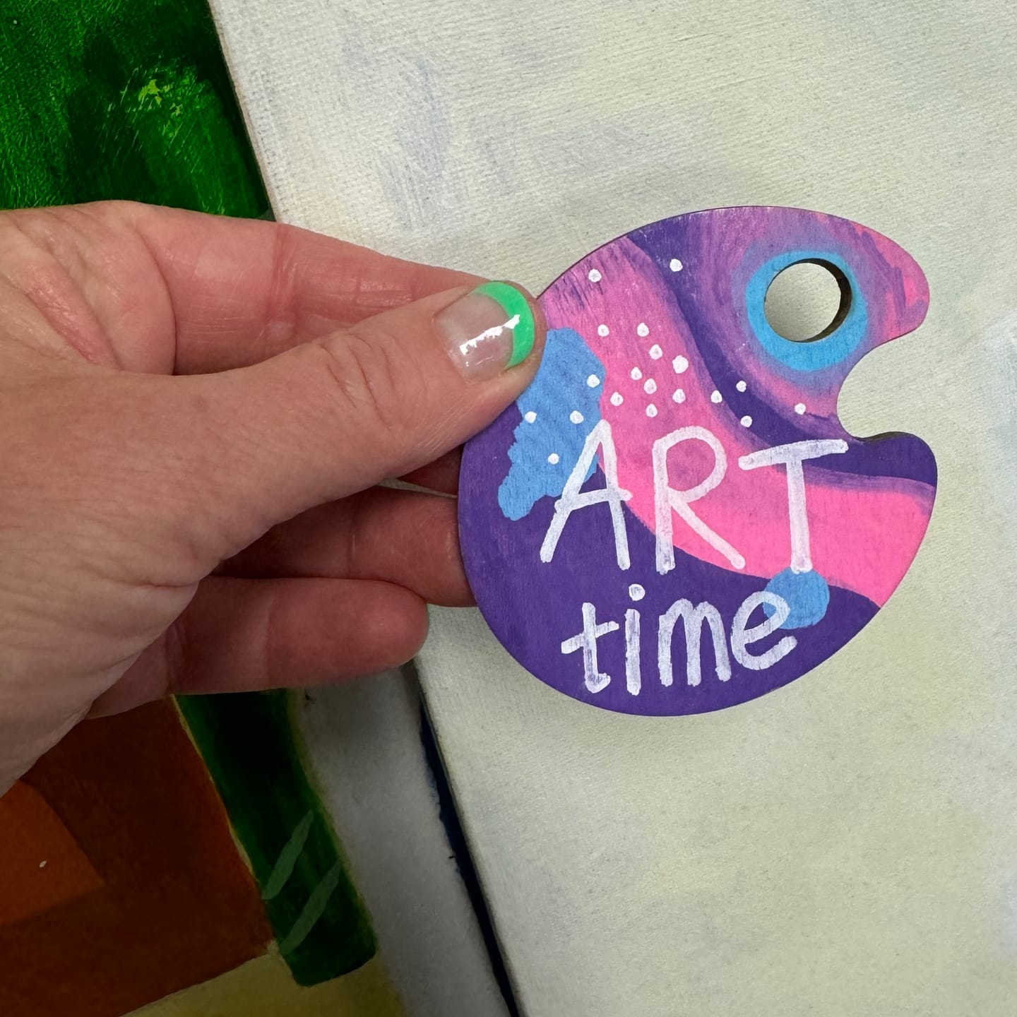 Customer photo review of Unfinished Wood Artist Paint Palette Shape - Craft - up to 24" DIY