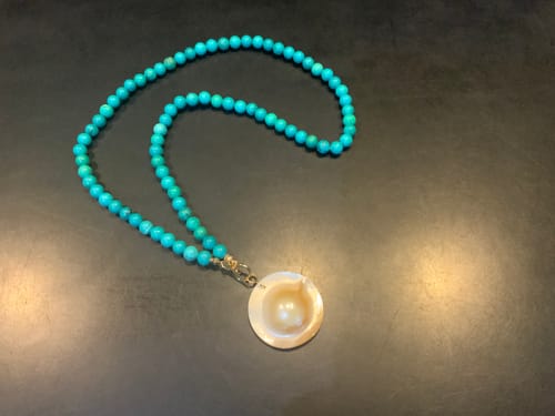 Customer photo review of SADIE - Turquoise & Blister Pearl Necklace