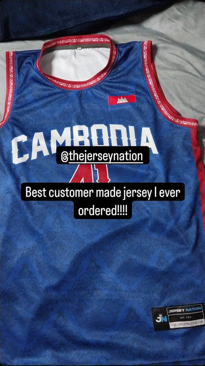 Customer photo review of Cambodia Custom Basketball Jersey