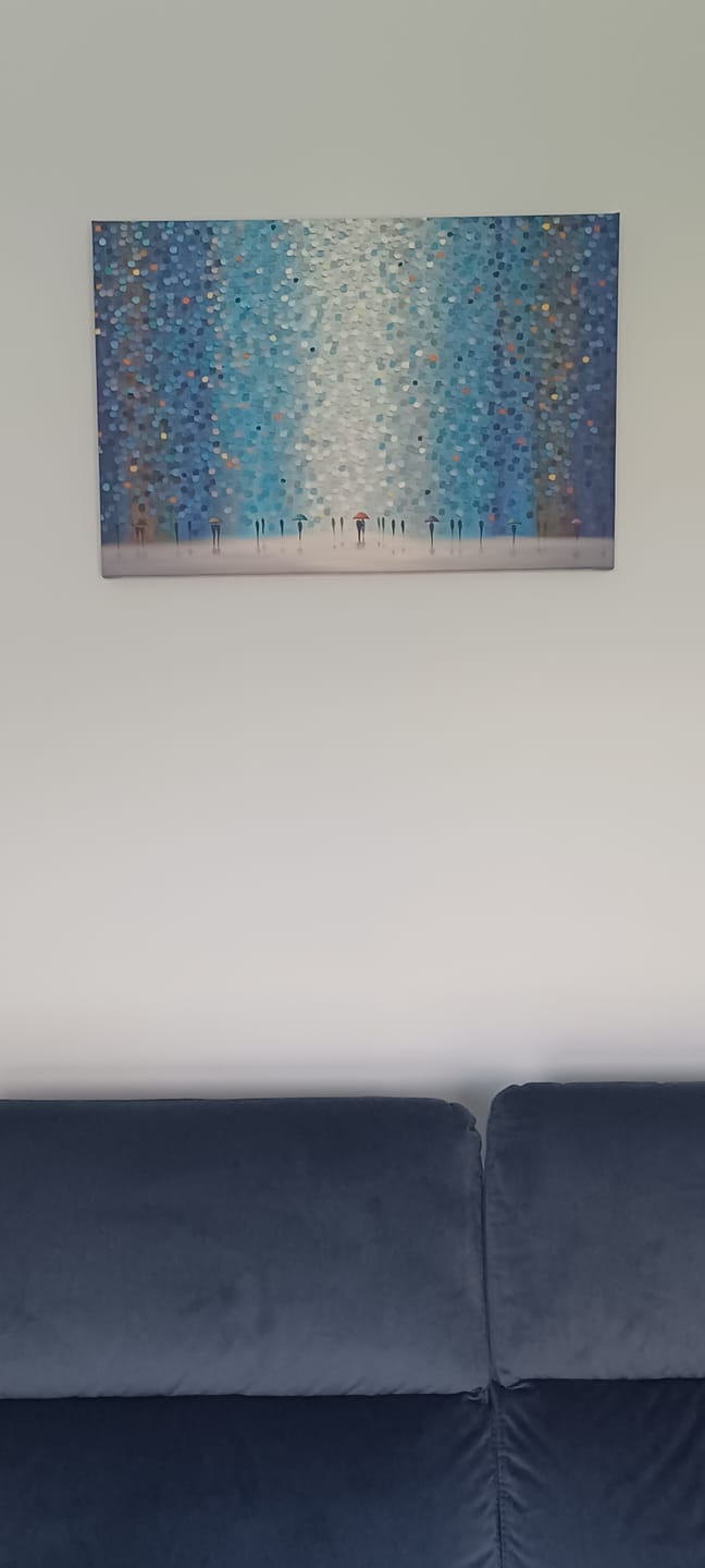 Customer photo review of Umbrellas At Night Canvas Print