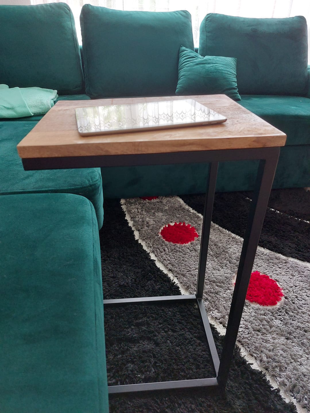 Customer photo review of Bijzettafel bank | Set van 2 | Mangohout en Staal | 38x31x68cm