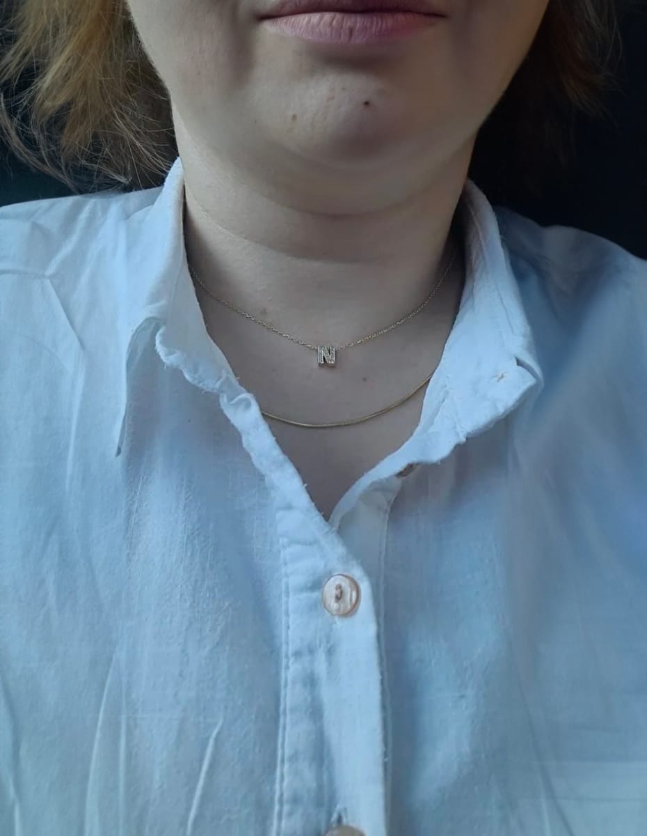 Customer photo review of Round Snake Chain Thin 925 Sterling Silver Necklace