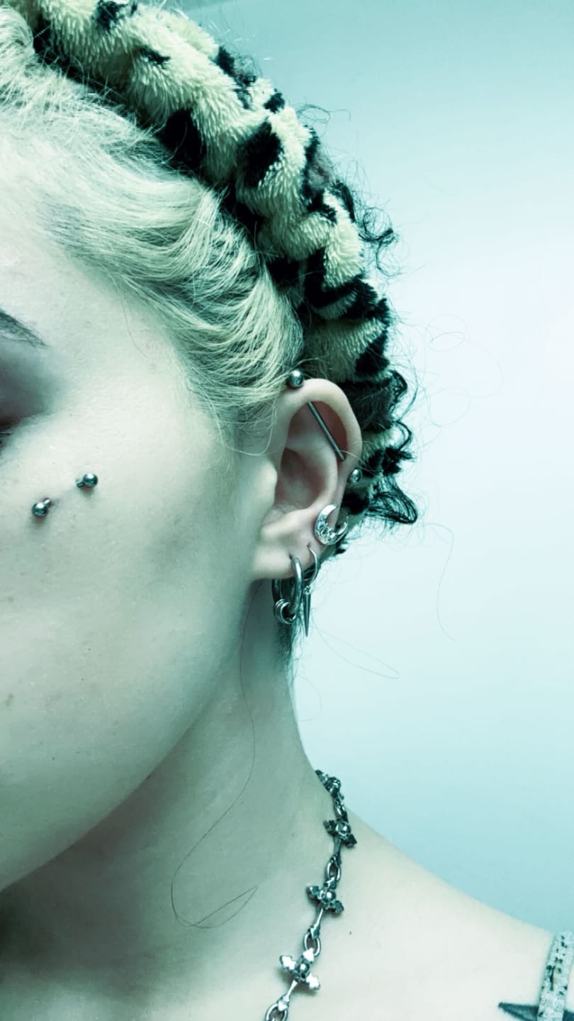 Customer photo review of LUNA THE LUNATIC LUNAR EARRING