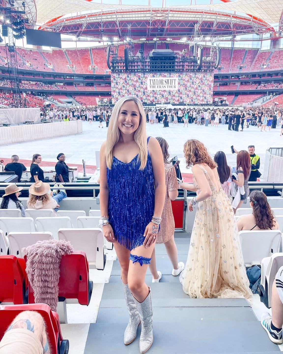 Customer photo review of Shake It My Way Short Sequin Fringe Mini Dress