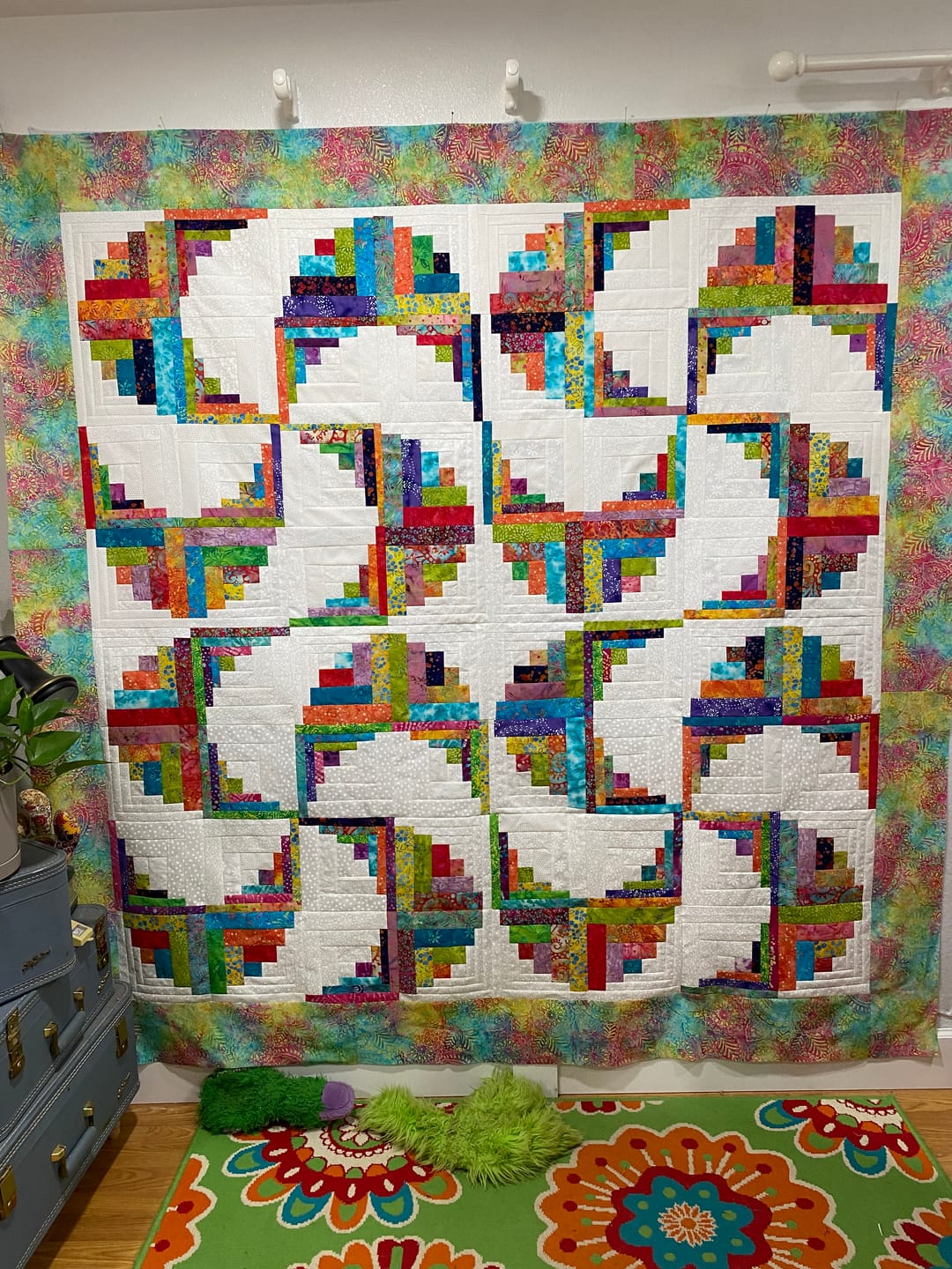 Customer photo review of Rainbow Swirls Quilt Pattern - Cut Loose Press