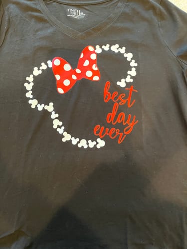 Customer photo review of Best Day Ever Minnie Disney DTF Heat Transfer, Disney Vacation Design, Mickey Minnie DTF