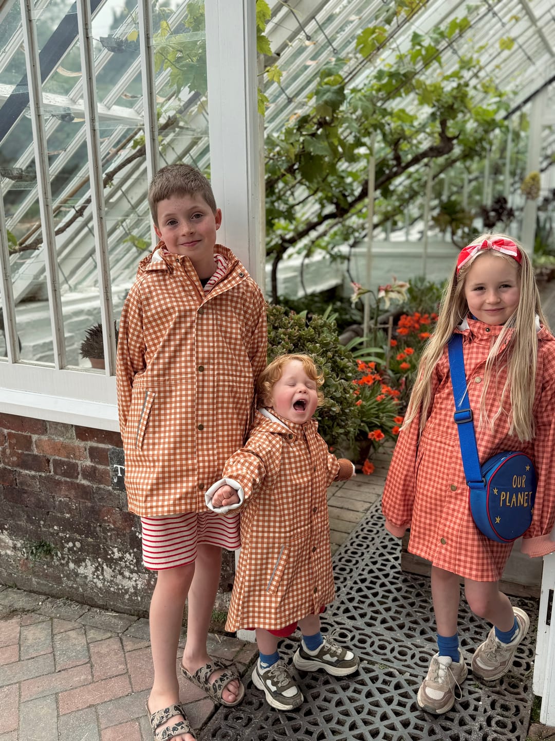 Customer photo review of Fishtail Raincoat - Sienna Gingham