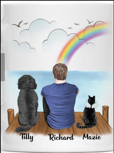 Customer photo review of Man & Pets- Life is better with Pets- Personalised Dog Mug
