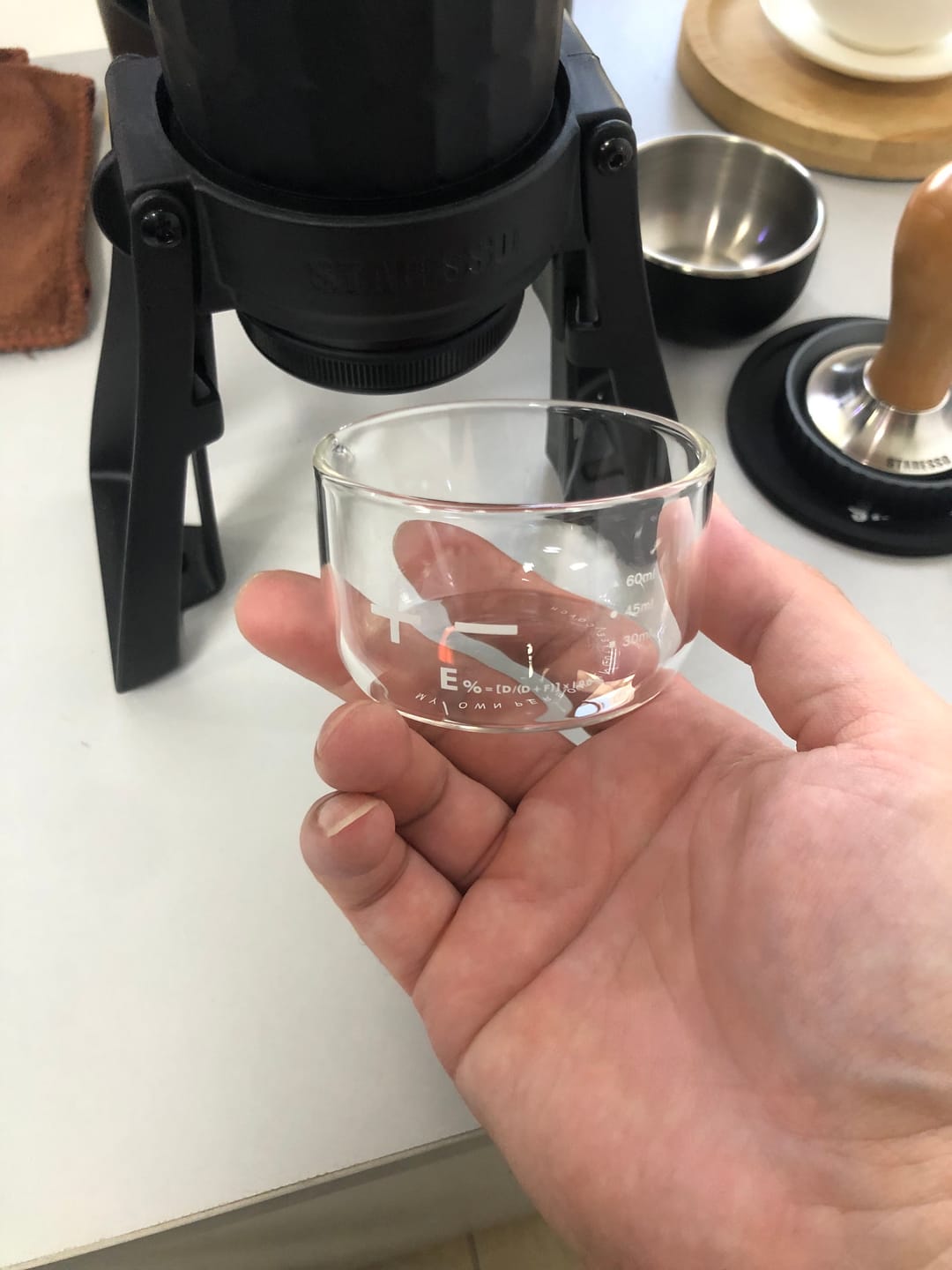 Customer photo review of Espresso Shot Glass with Measuring Scale - MUVNA