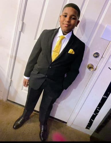 Customer photo review of Ties2you Kids Tie Tiger Orange Paisley Silk Boys Ties Handkerchief Set