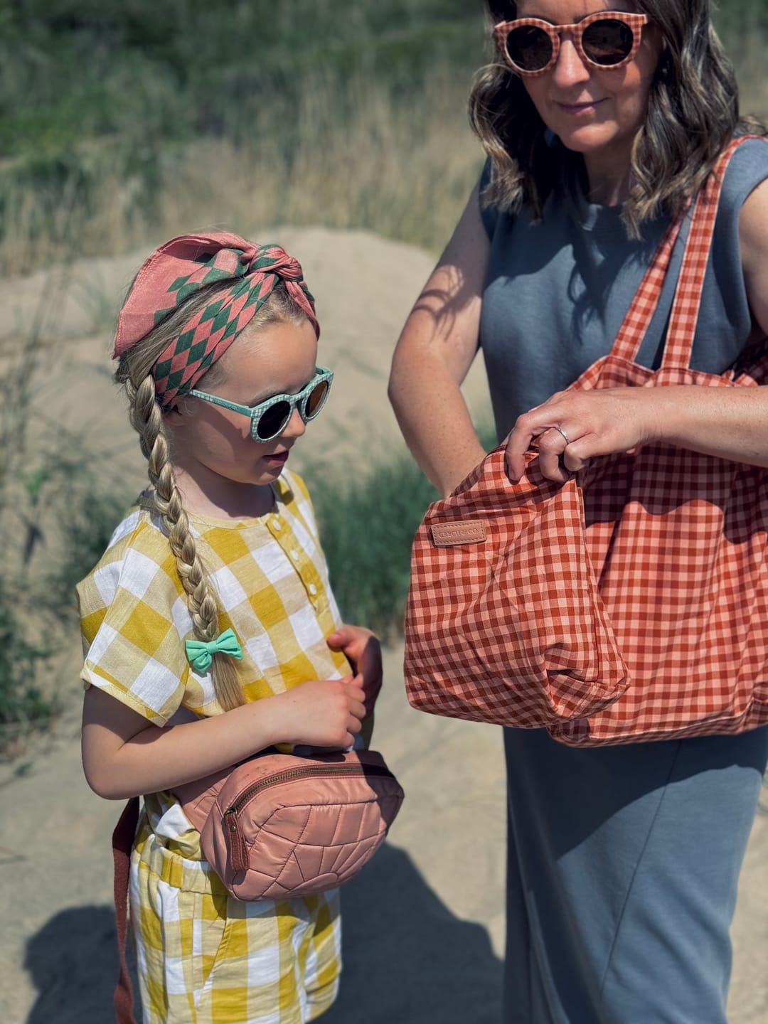 Customer photo review of Tote Bag - Sunset Gingham