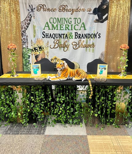 Customer photo review of Custom Fabric Backdrop for Birthday&Baby Shower&Wedding& Any Event Decorations