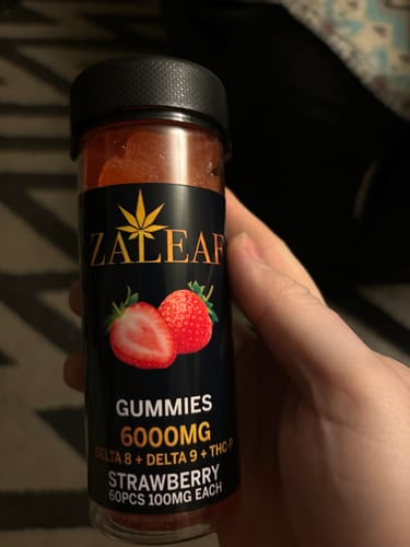 Customer photo review of DELTA 8 + DELTA 9 + THC-P GUMMIES 6000MG STRAWBERRY
