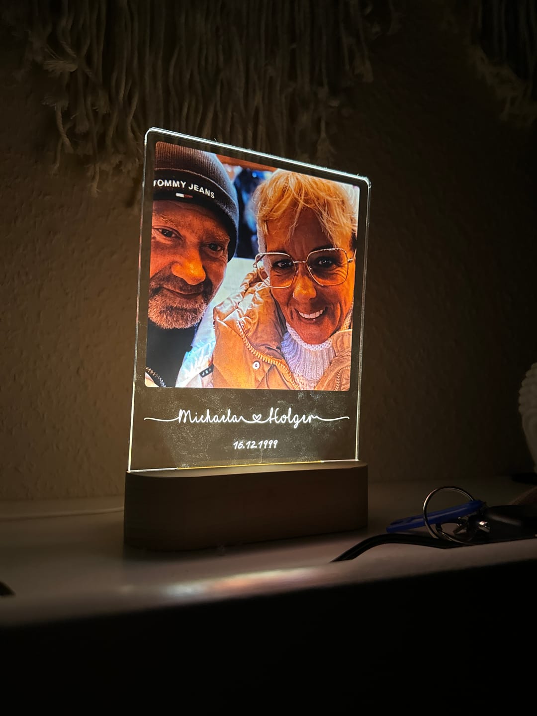 Customer photo review of Euer Liebeslicht mit Foto (eckig)