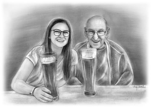 Customer photo review of Portrait Zeichnen Lassen - Portraitzeichnungen vom Foto als Geschenk - Auftragsmalerei