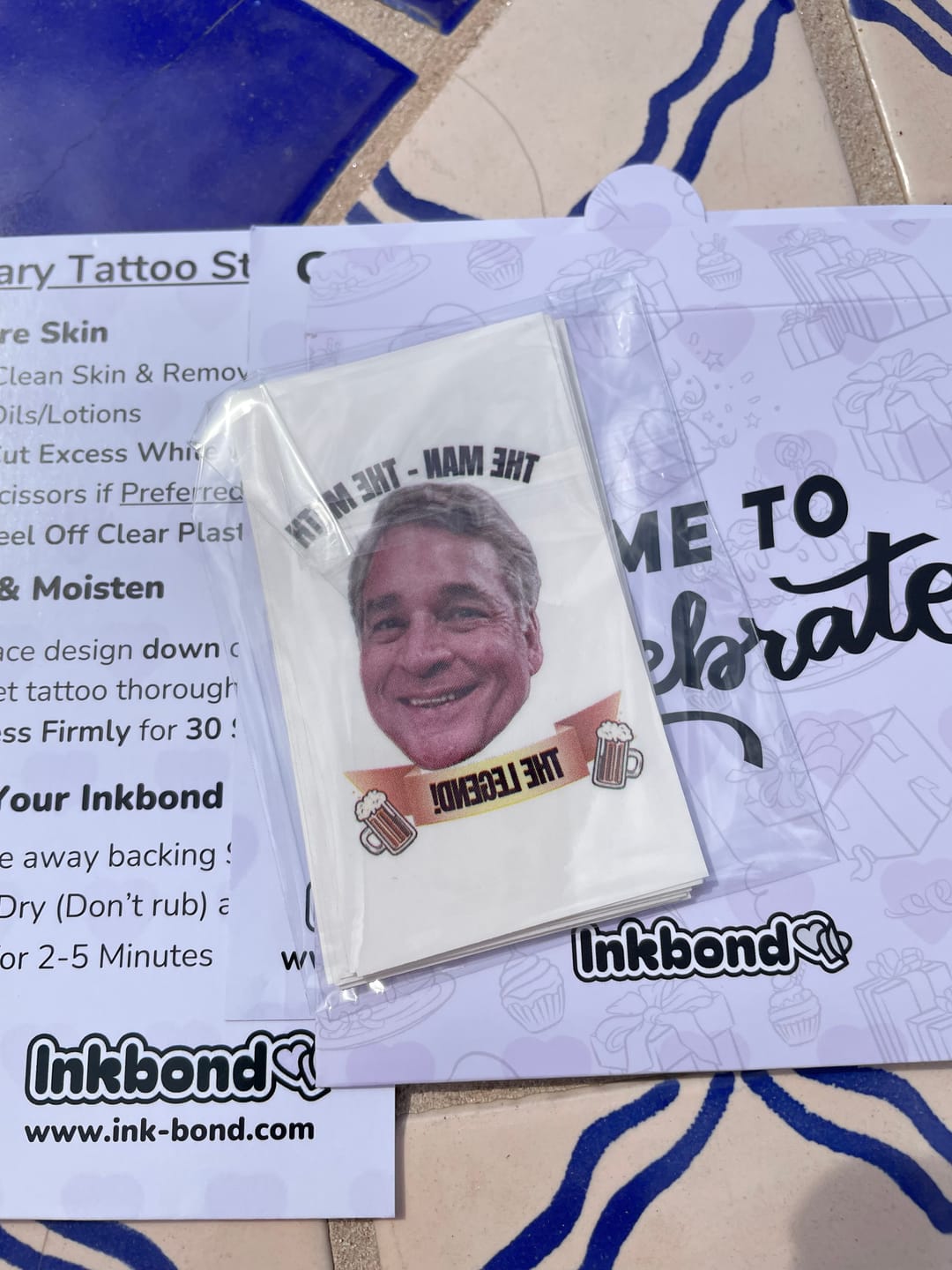 Customer photo review of The Man The Myth The Legend Ribbon Custom Tattoo