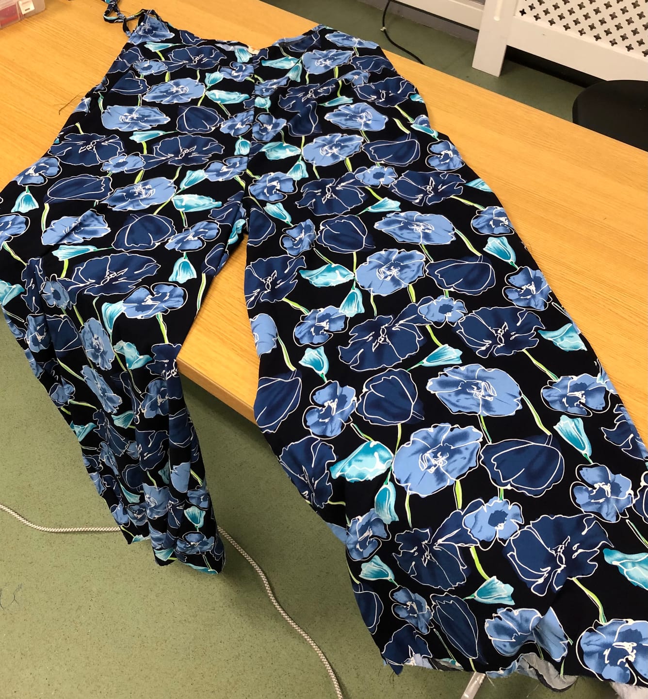 Customer photo review of Flower Drawings on Black Viscose Challis Fabric