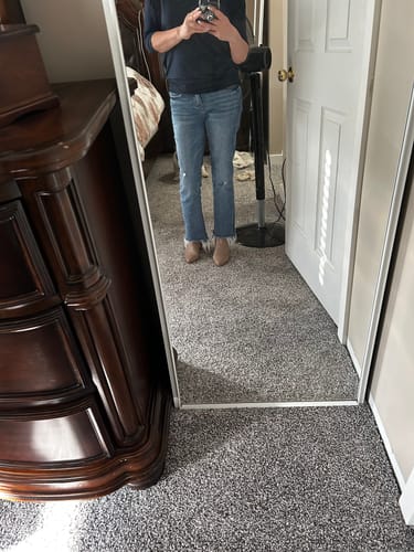 Customer photo review of Flying Monkey Mid Rise Fray Bootcut Jean