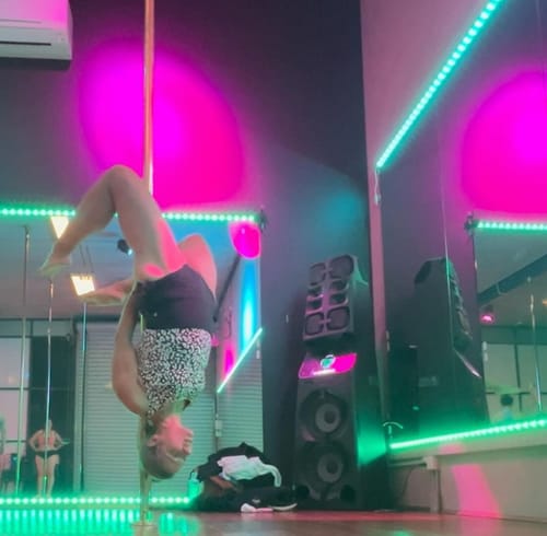 Customer photo review of Kiara Bodysuit - Sticky Grip Criss Cross Bodysuit Black Leopard