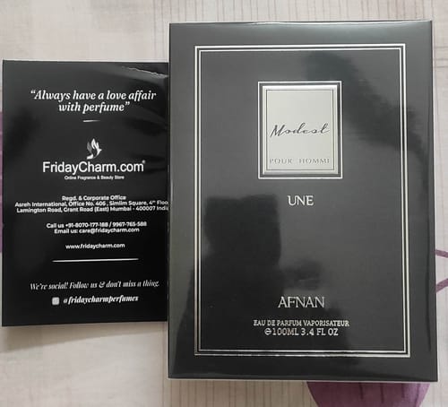 Customer photo review of Afnan Modest Pour Homme Une Eau De Parfum