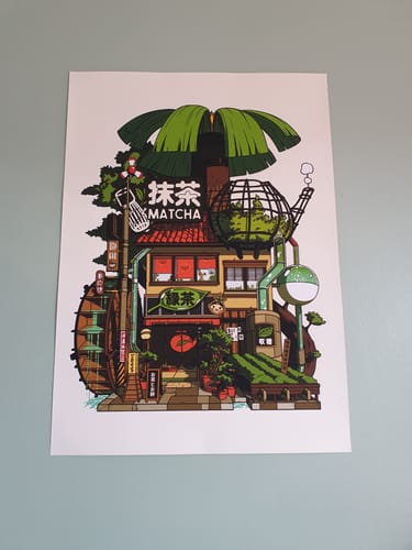 Customer photo review of MATCHA Storefront Print🧉