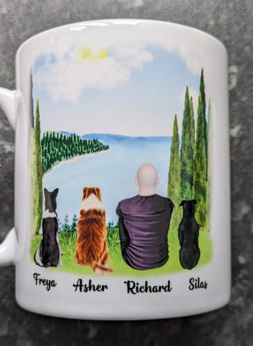 Customer photo review of Man & Dogs - Dog Dad Personalised Mug