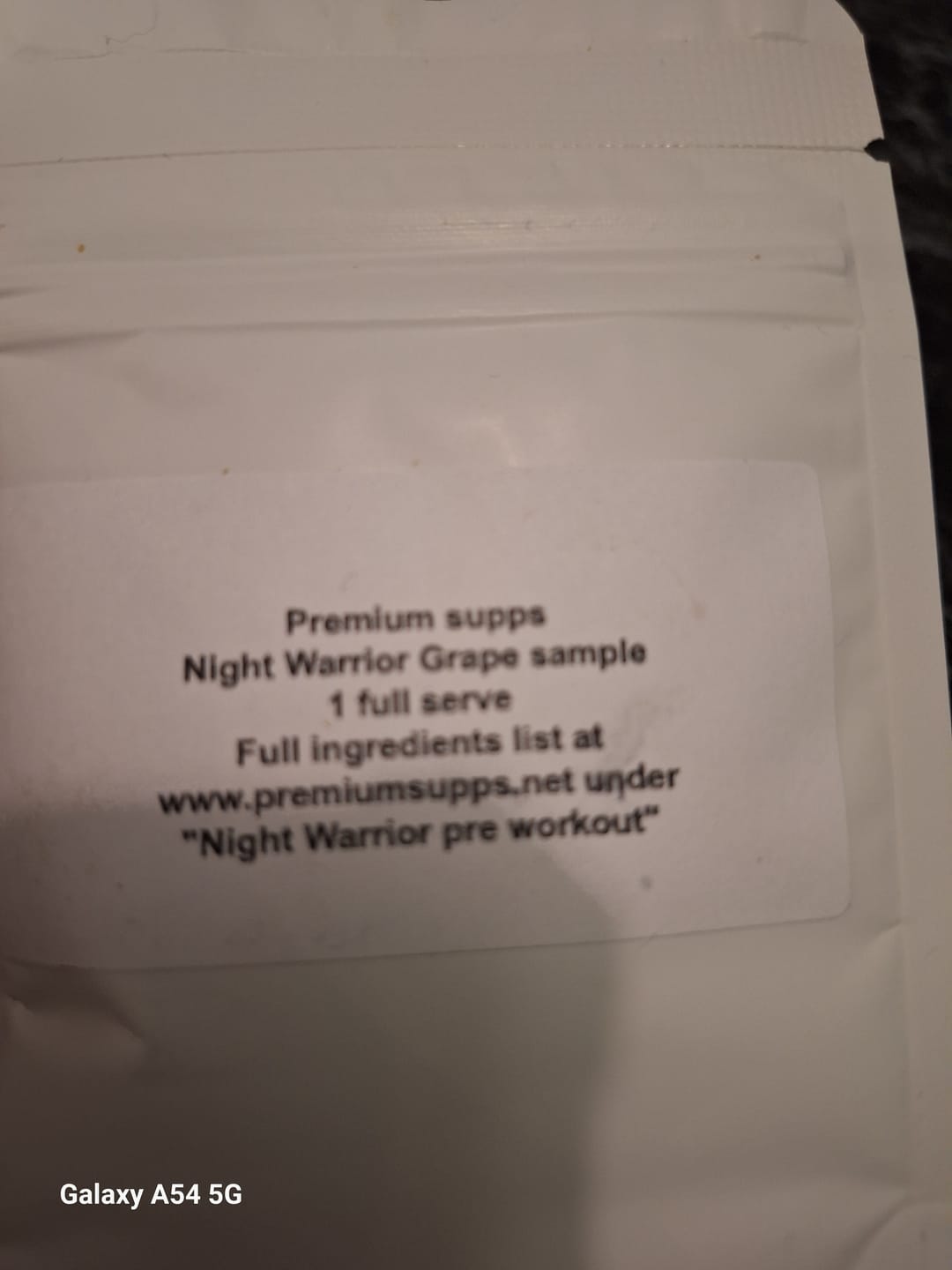 Customer photo review of Night warrior Caffeine-free Pre-workout