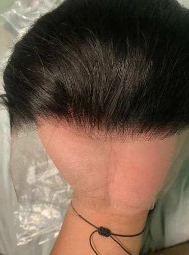 Customer photo review of Curtain Bangs 13x4 Lace Wig Chic Retro Body Wave Human Hair Wigs with Adjustable Strap