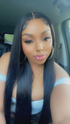 Customer photo review of (Super Deal)30inch 5x5 HD Lace Wear Go Glueless Bone Straight Hair Body Wave Wig