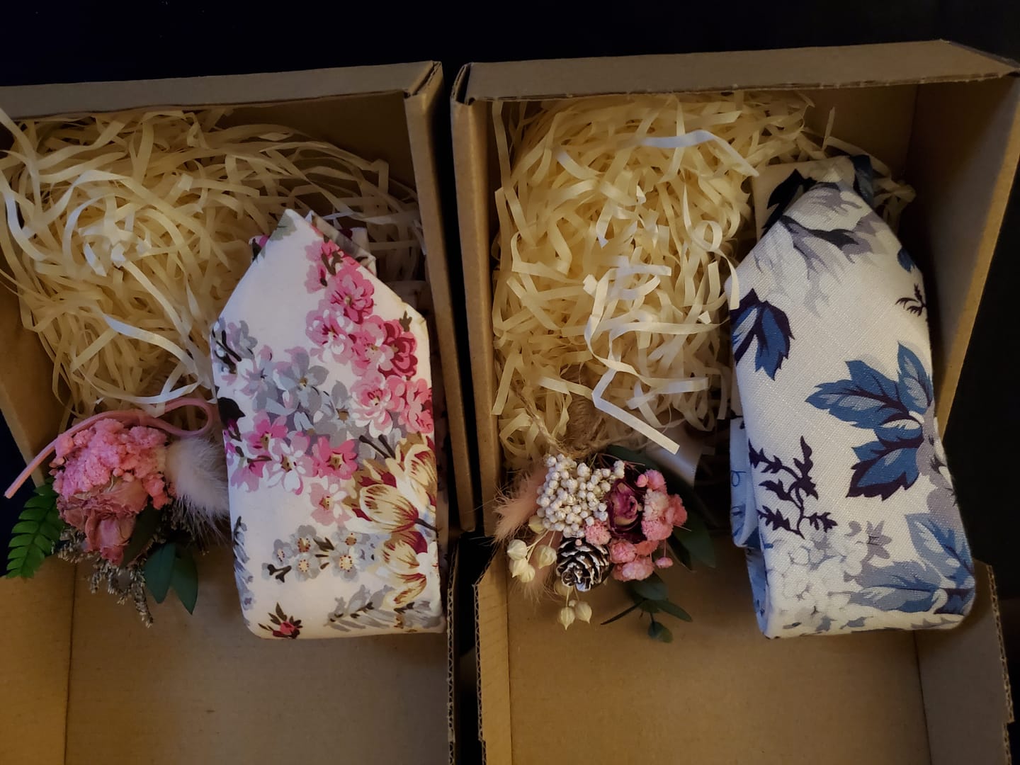 Customer photo review of Pink Floral Boutonniere Set
