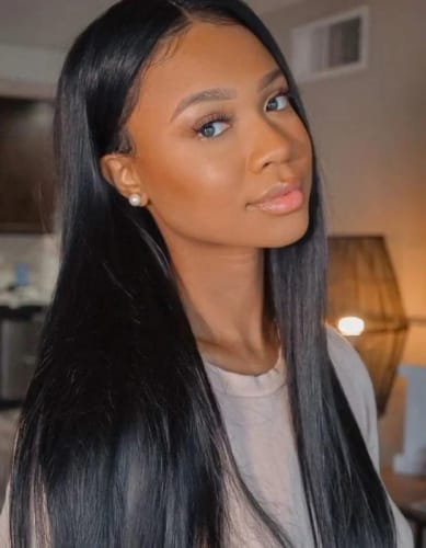 Customer photo review of (Super Deal)30inch 5x5 HD Lace Wear Go Glueless Bone Straight Hair Body Wave Wig
