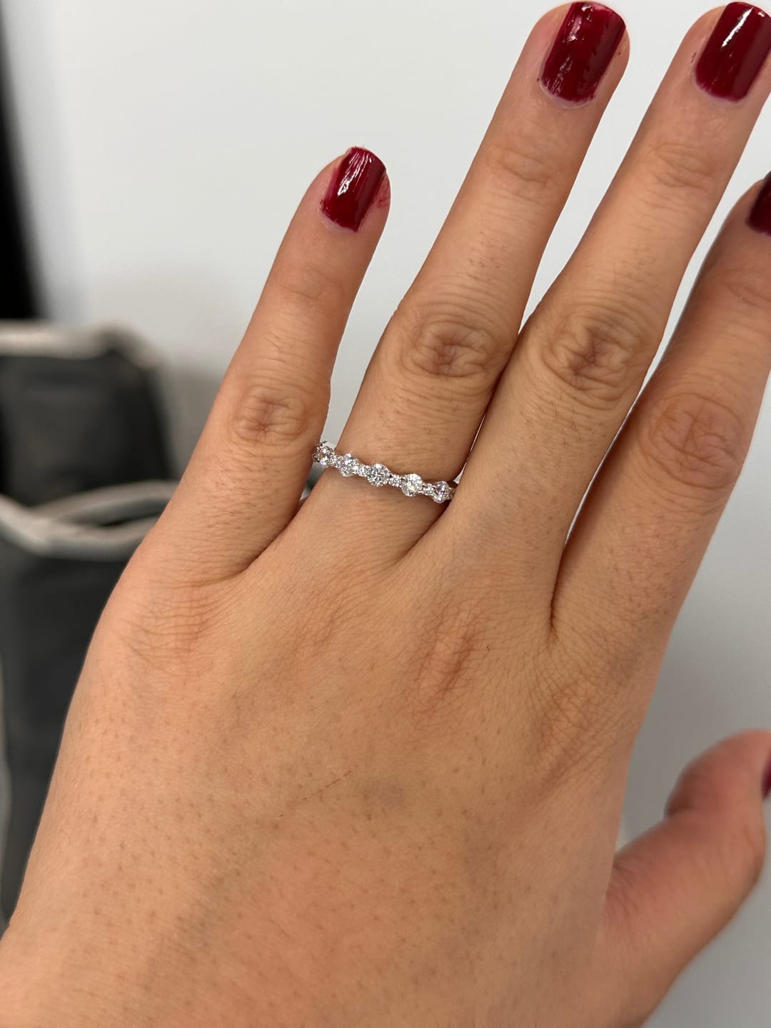 Customer photo review of Louily Lovely Round Cut Women's Wedding Band In Sterling Silver