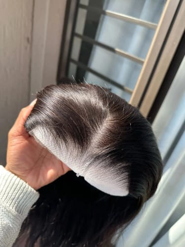 Customer photo review of (Super Deal)30inch 5x5 HD Lace Wear Go Glueless Bone Straight Hair Body Wave Wig