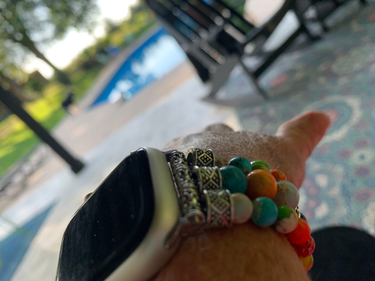 Customer photo review of Vibrant Chakra Stretch Apple Watch Strap