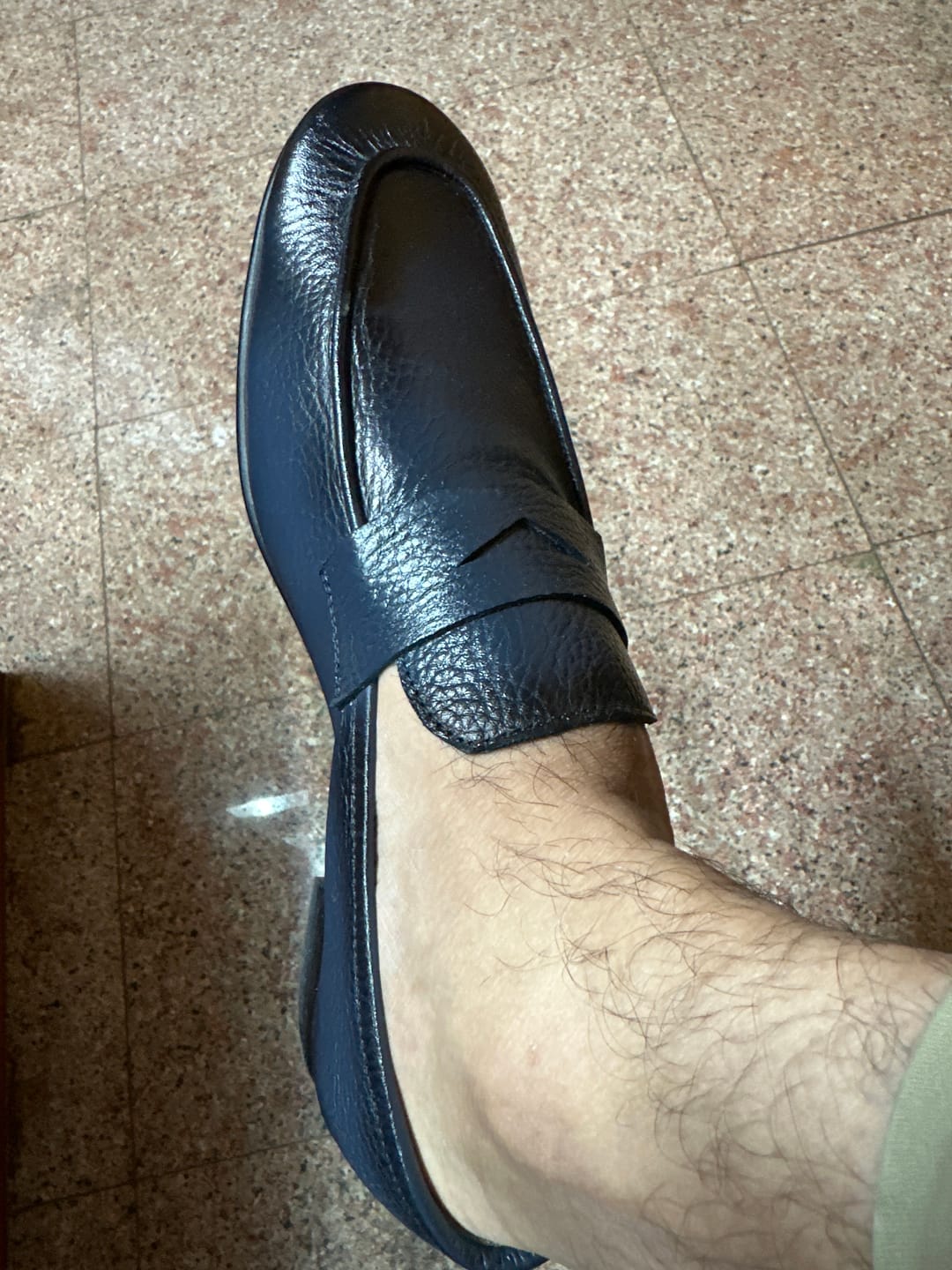 Customer photo review of Blue Milled Penny Loafers - Ultra-Flex