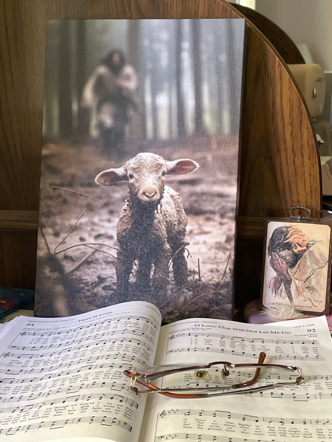 Customer photo review of Jesus Lamb of God, Jesus Running After Lamb, Wall Art Canvas