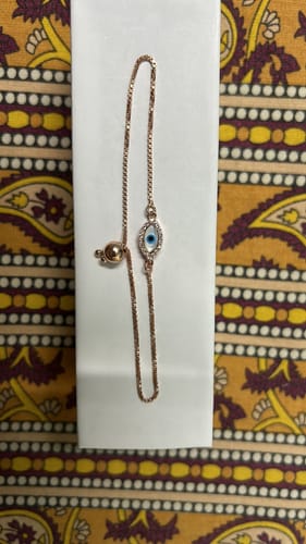 Customer photo review of Rose Gold Evil Eye Bracelet