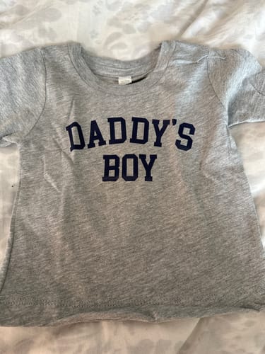 Customer photo review of Daddy & Daddy's Boy College Matching T-Shirts