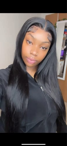 Customer photo review of (Super Deal)30inch 5x5 HD Lace Wear Go Glueless Bone Straight Hair Body Wave Wig