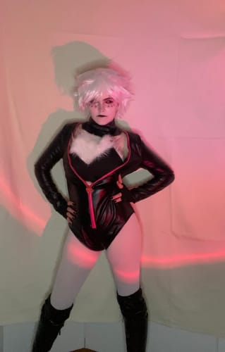 Customer photo review of Hazbin Hotel Angel Dust Poison schwarz Outfits Cosplay Kostüm