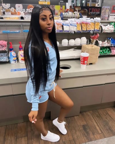 Customer photo review of (Super Deal)30inch 5x5 HD Lace Wear Go Glueless Bone Straight Hair Body Wave Wig