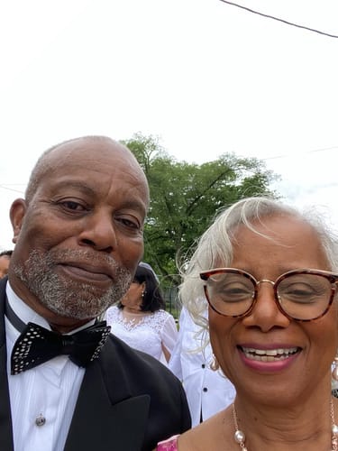 Customer photo review of The Jameson- Feather Bow Tie