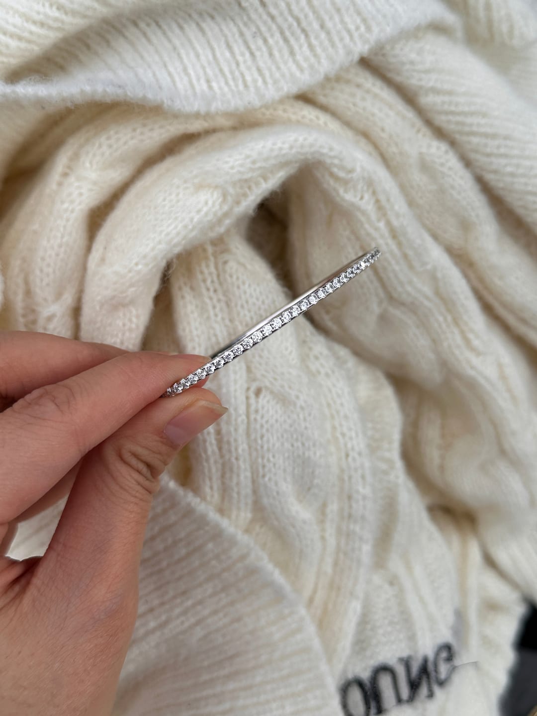 Customer photo review of Louily Noble Round Cut Tennis Bracelet For Women