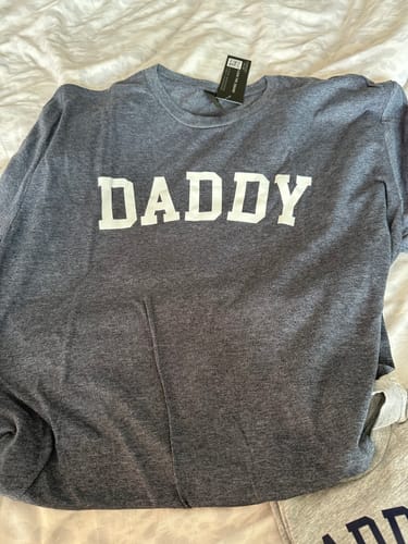 Customer photo review of Daddy & Daddy's Boy College Matching T-Shirts