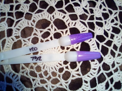 Customer photo review of D120 Sassy Purple Glitter Dip Powder - 2oz