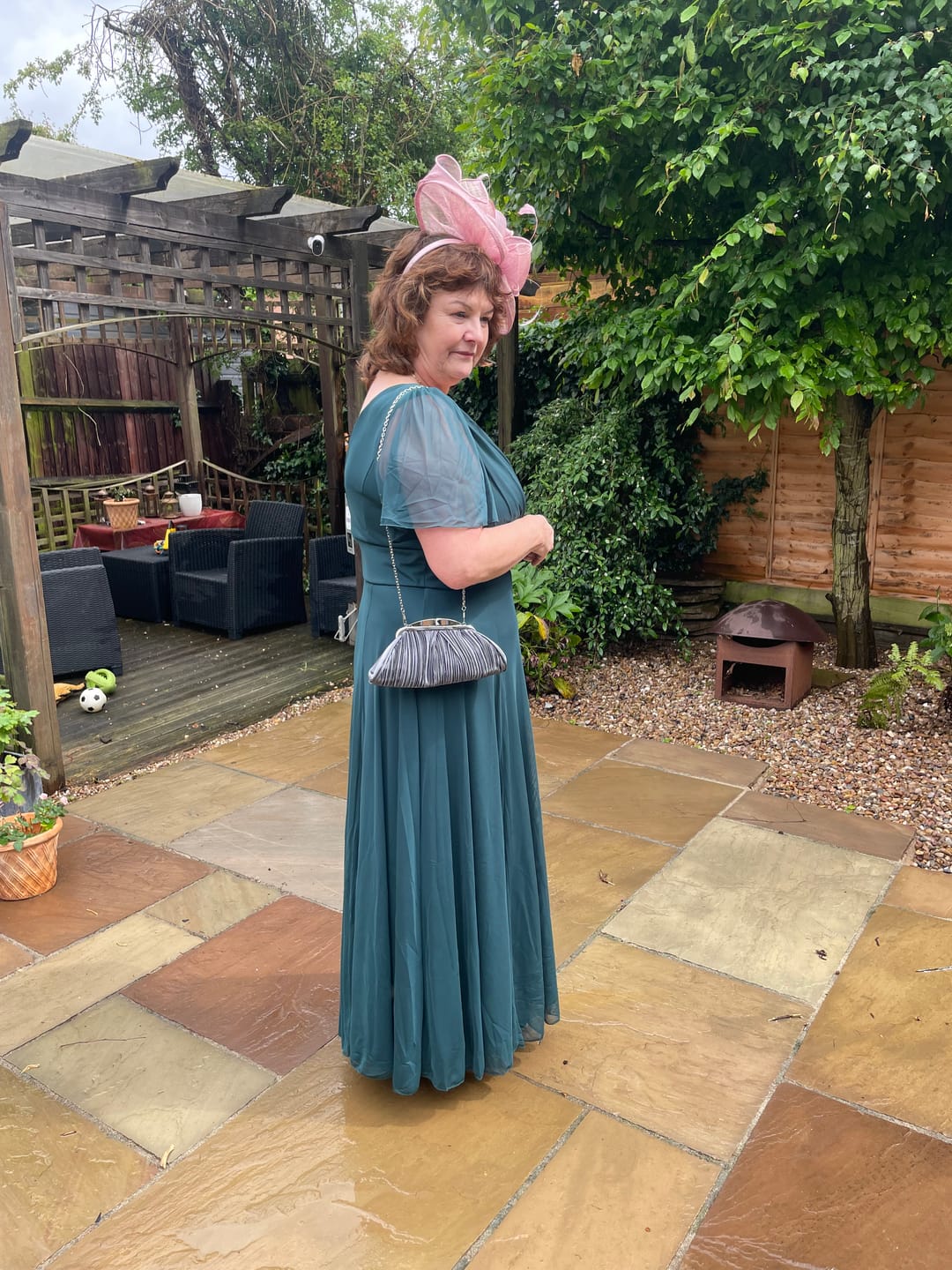 Customer photo review of Isabelle Green Float Sleeve Maxi Dress
