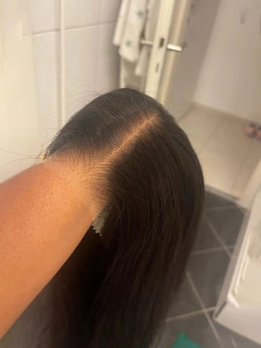 Customer photo review of (Super Deal)30inch 5x5 HD Lace Wear Go Glueless Bone Straight Hair Body Wave Wig